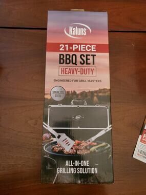 Kaluns 21 Pc BBQ Grill Tool Set Heavy Duty Stainless Steel Utensils w/ Case